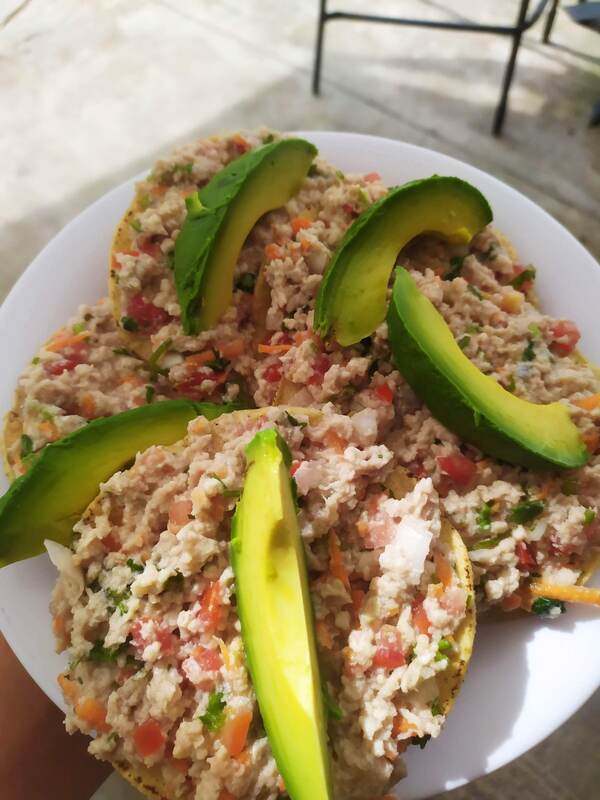 Tostadas de ceviche de pescado